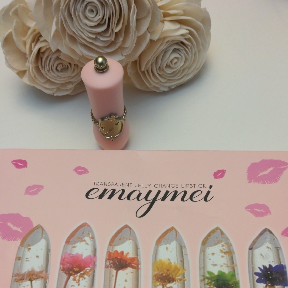 Pink Flower 1 Color Changing Transparent Jelly  Lipstick New in Box Giftable